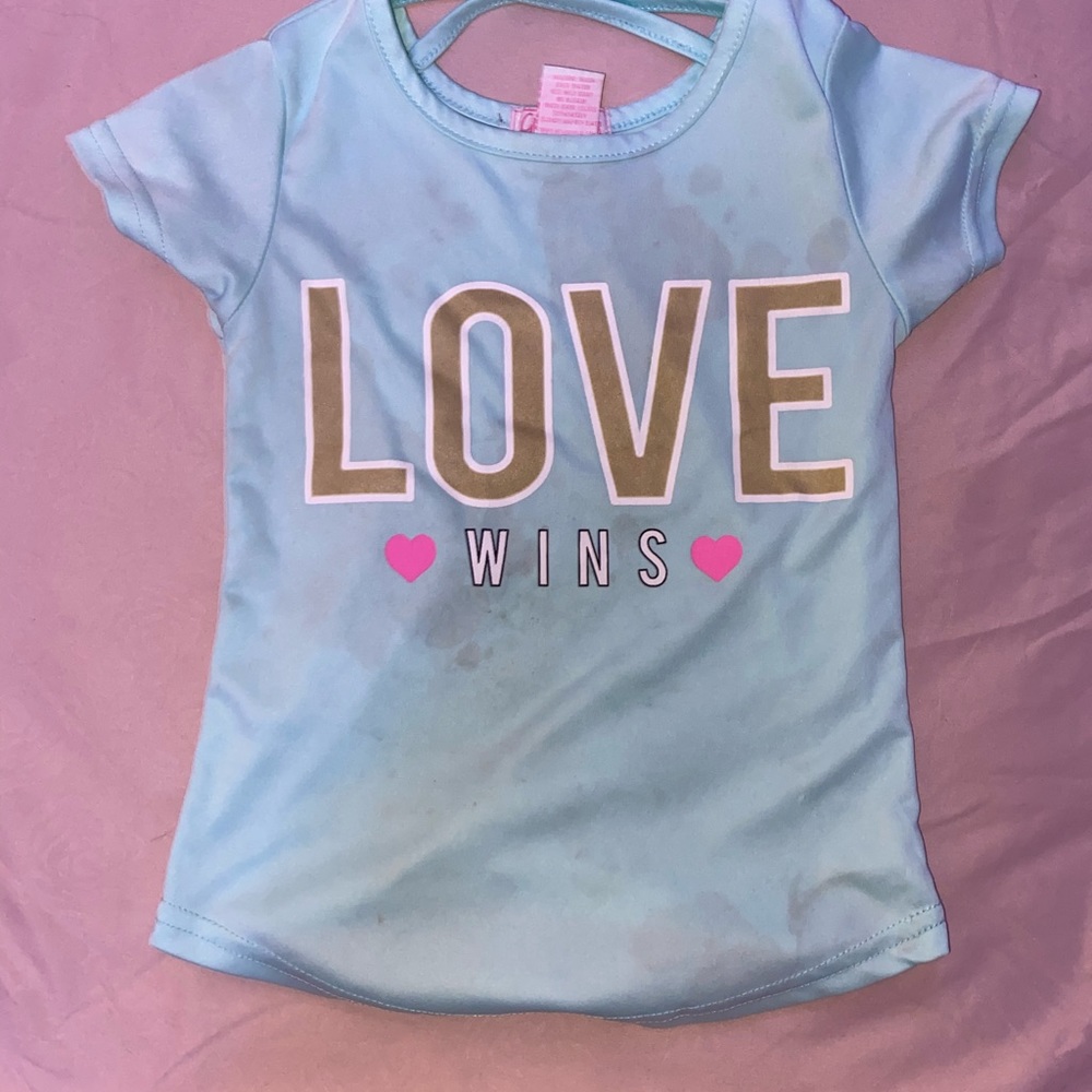 Blue love wins toddler girl shirt 4t